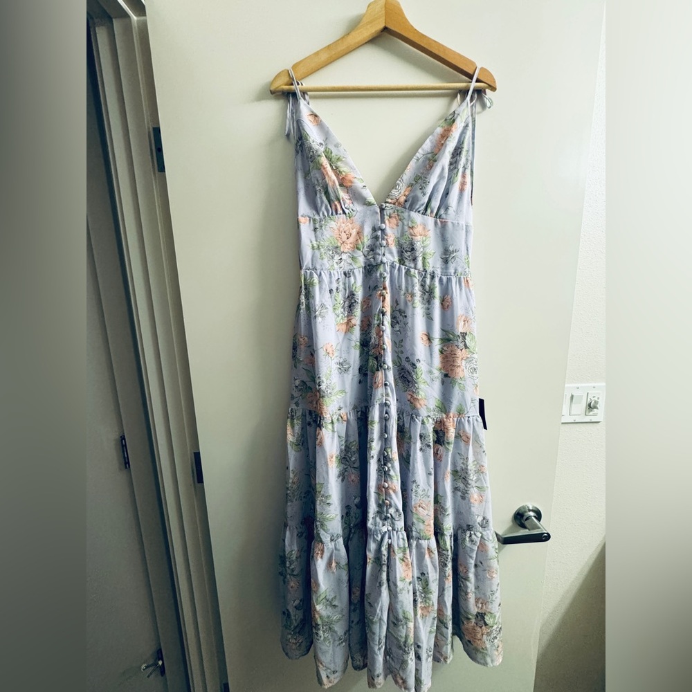 Lulu's Floral Midi Dress - Pastel Hues
